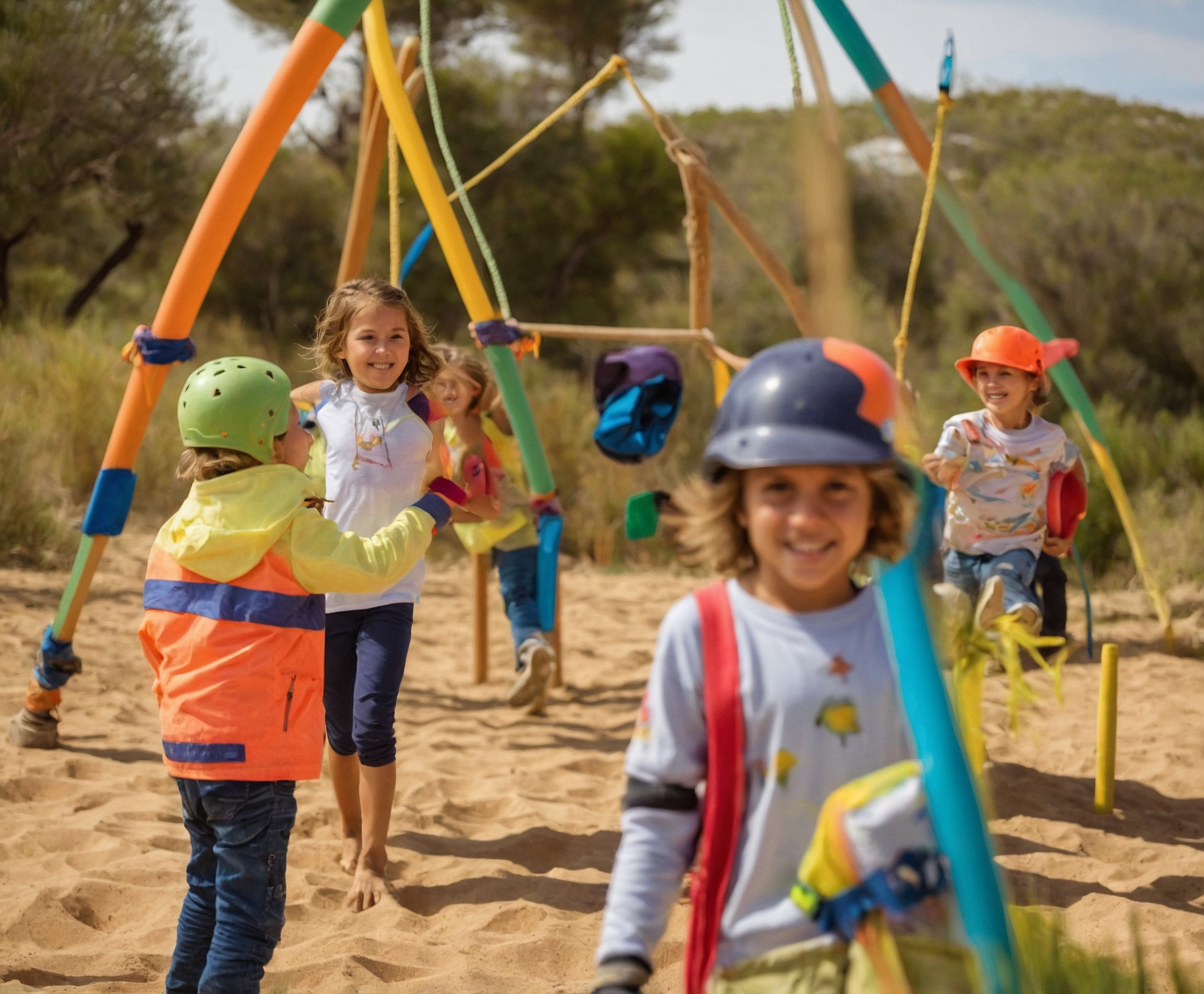 Campamento de verano divertido para niños en aprendizaje.