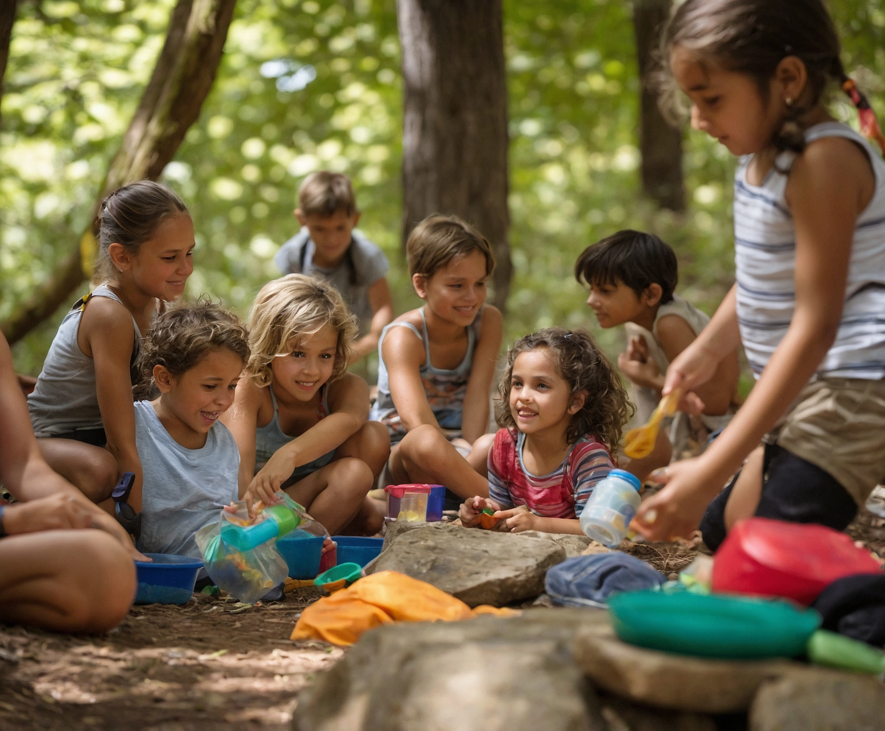 Niños felices disfrutando de actividades al aire libre.